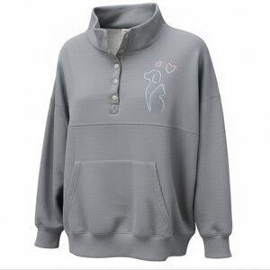 Animal Rescue Embroidered Snap Henley Sweatshirt